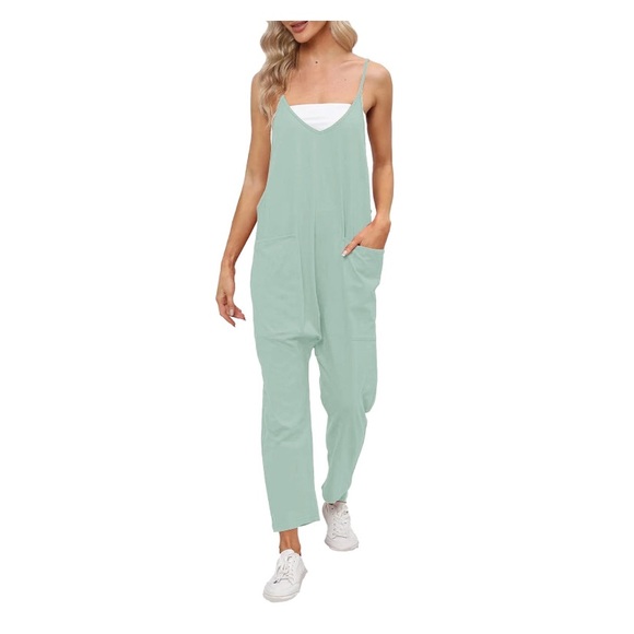 Pants - 4/July | Green Casual Pocket Jumpsuit